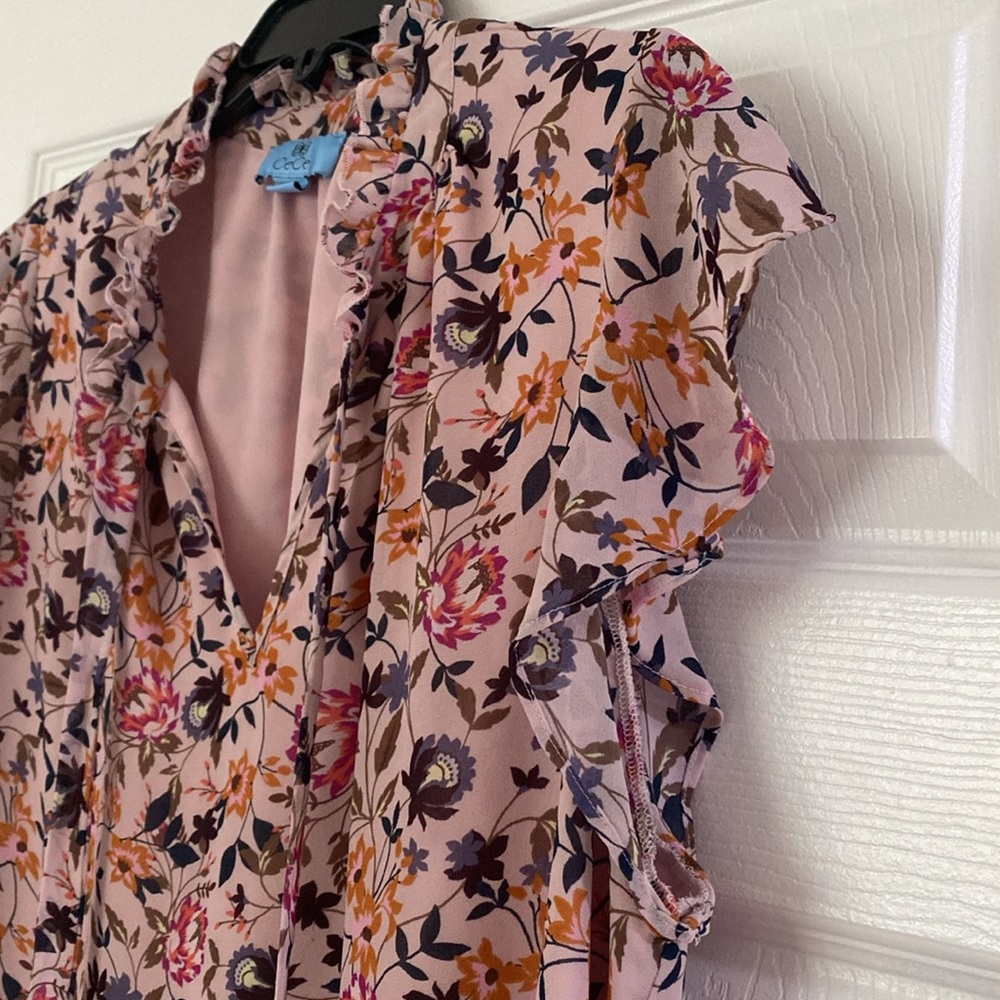 CeCe Floral lavender Floral Top XL - Picture 3 of 4